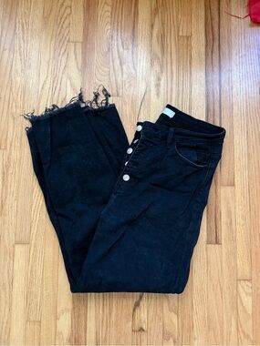 bohme Black High-Rise Button-Fly Jeans